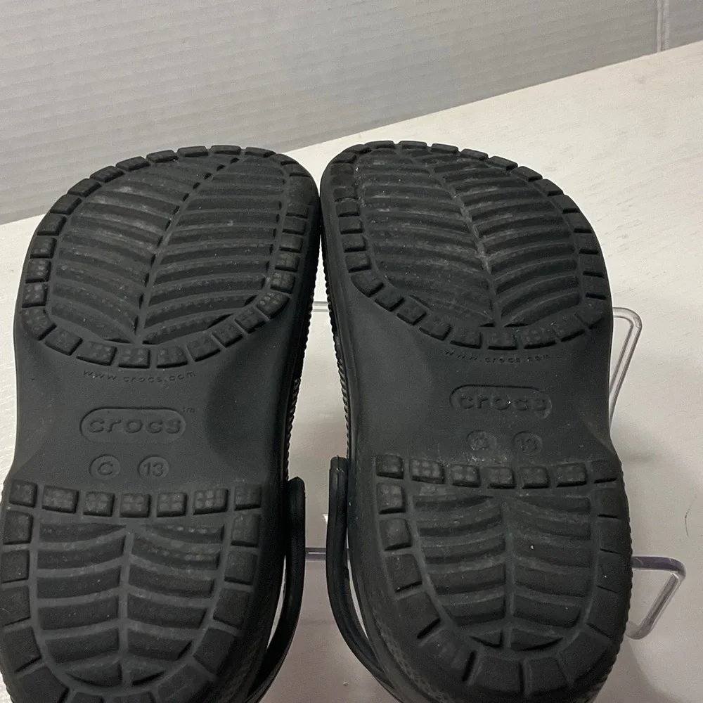 CROCS Kids Black Water Shoes with Colorful Charms